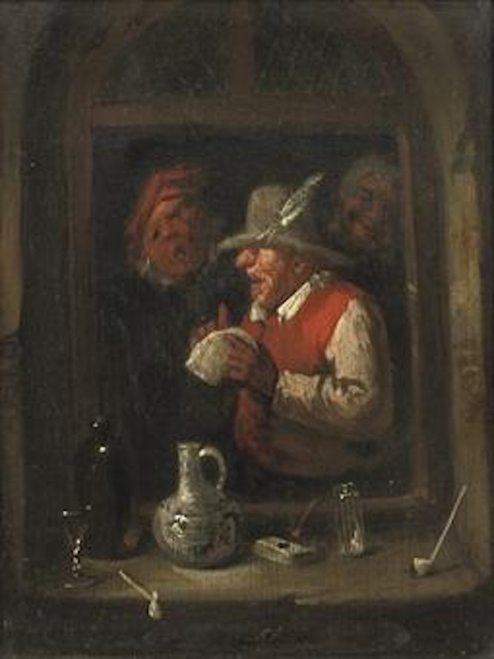 The Rhetoricians at a window by Egbert van Heemskerk III
