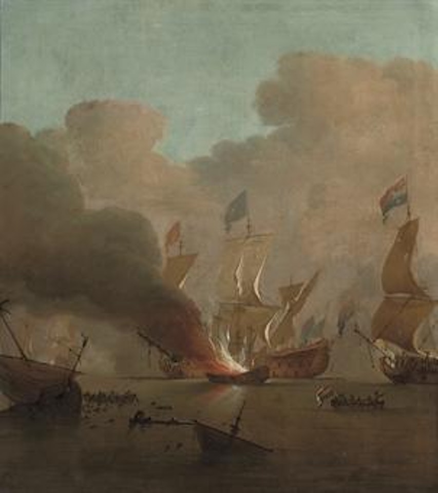 The destruction of the Royal James during the battle of Solebay, 28th May, 1672 by Peter Monamy