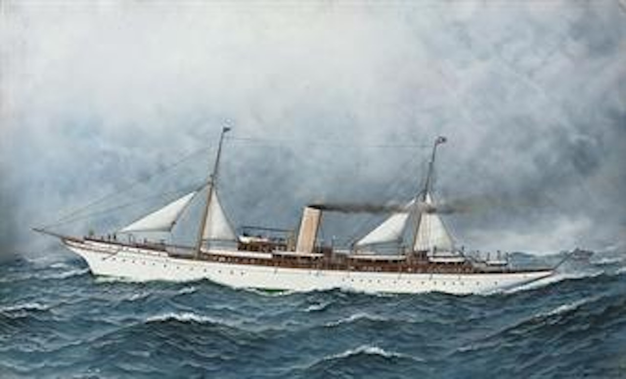 The New York Yacht Club's steam yacht Vanadis in American waters by Antonio Jacobsen