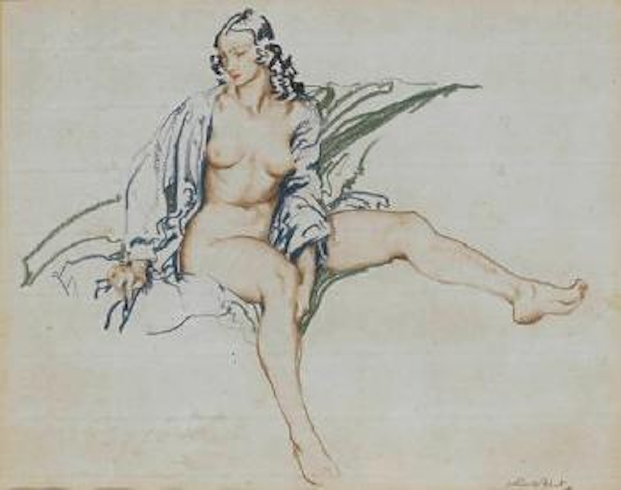 A draped model by William Russell Flint