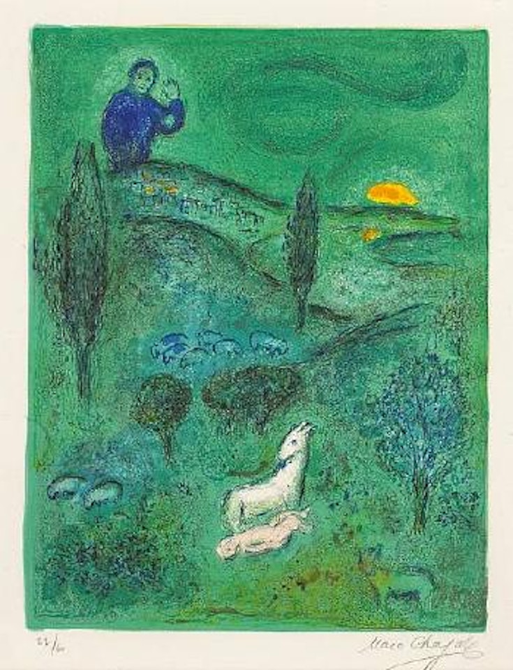 Lamon Discovers Daphnis, from Daphnis and Cholé by Marc Chagall