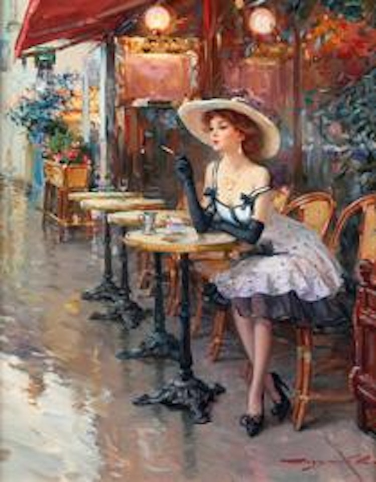 A café in Montmartre by Constantin Razoumov