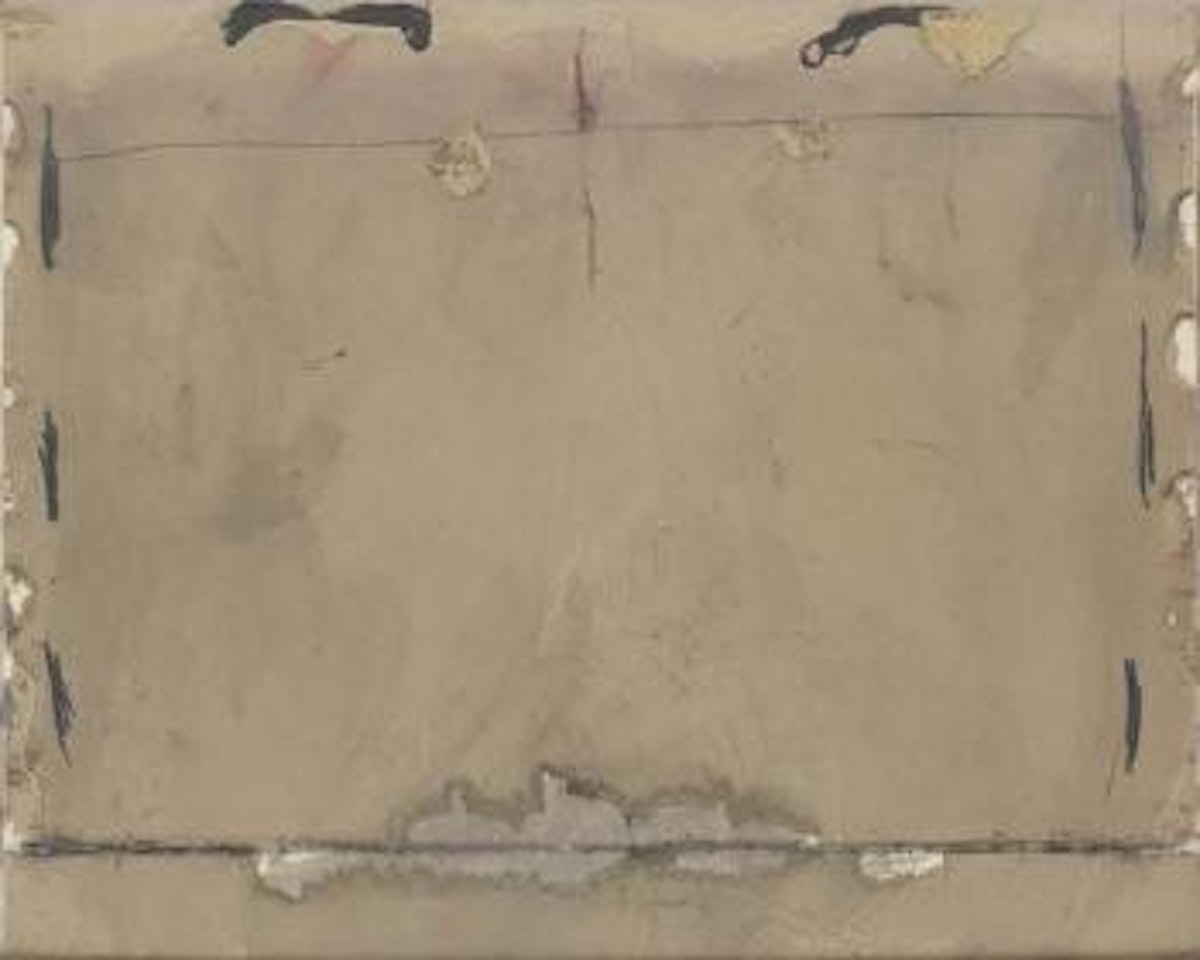 Cardboard with black strokes by Antoni Tapies