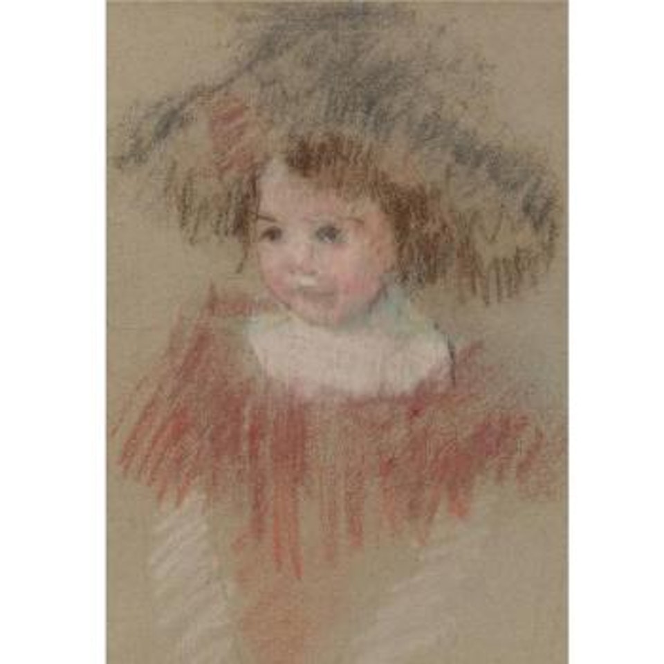 Margot In A Big Hat (Fillette, Corsage Rouge) by Mary Cassatt