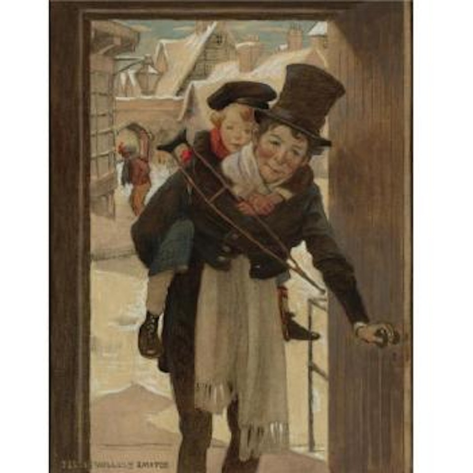 Study For Tiny Tim And Bob Cratchit On Christmas Day by Jessie Willcox Smith