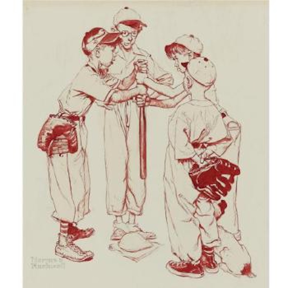 Four Sporting Boys: Baseball by Norman Rockwell