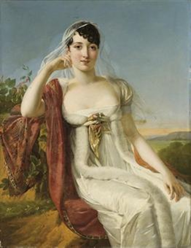 Portrait d'une dame assise dans un paysage by François Gérard
