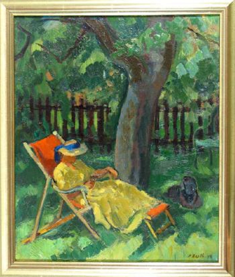 Frau in Liegestuhl by Paul Basilius Barth