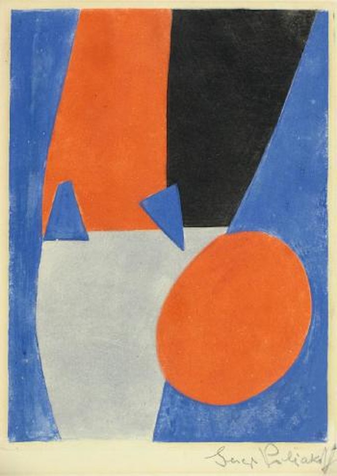 Composition bleue, grise et rouge by Serge Poliakoff