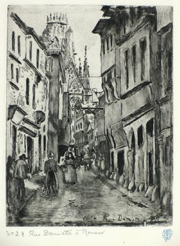 Rue Damiette a Rouen by Camille Pissarro