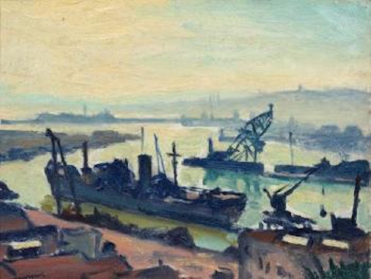 Cargo a quai, l'arriere port de l'Agha by Albert Marquet