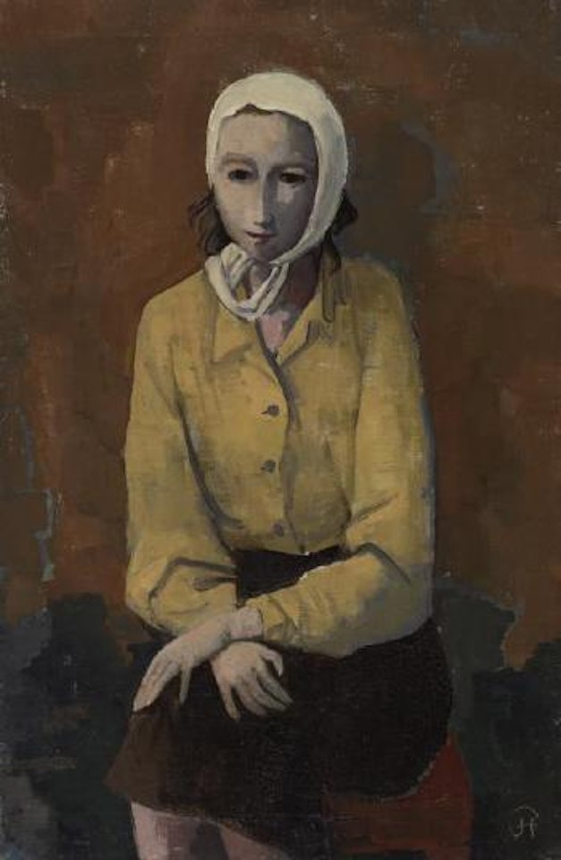 Sitzende in gelber Bluse by Karl Hofer