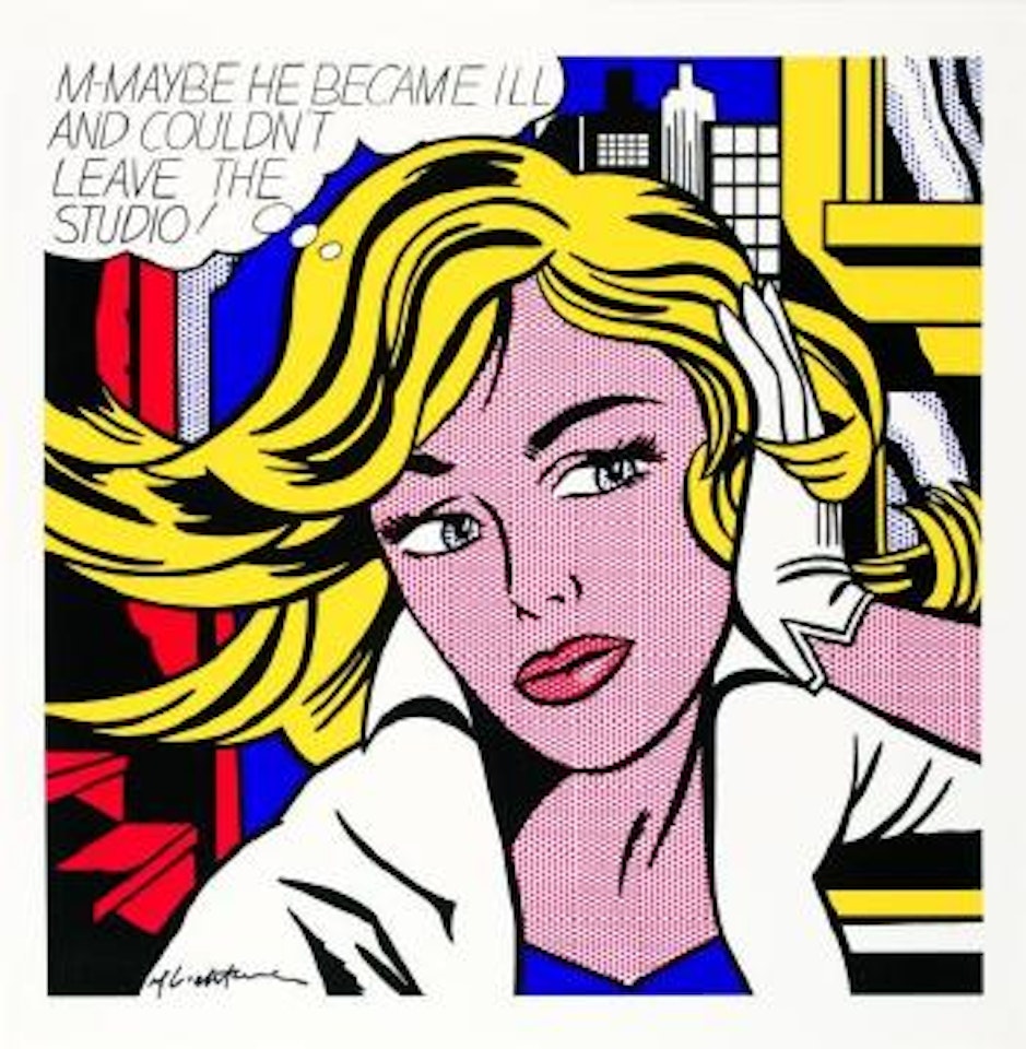 M-Maybe he became ill and couldn't leave the studio by Roy Lichtenstein