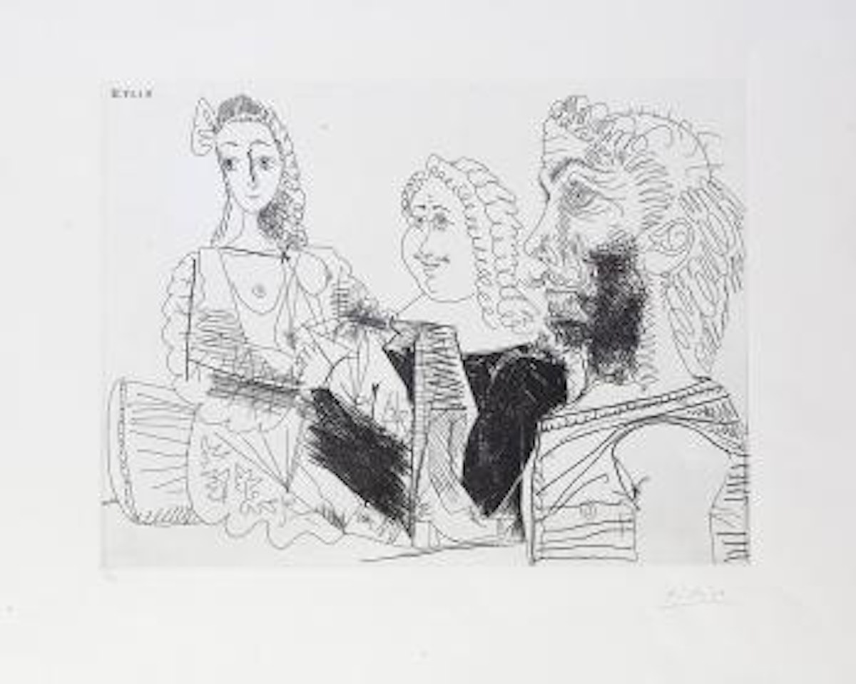 Etching April 8, 1968 by Pablo Picasso