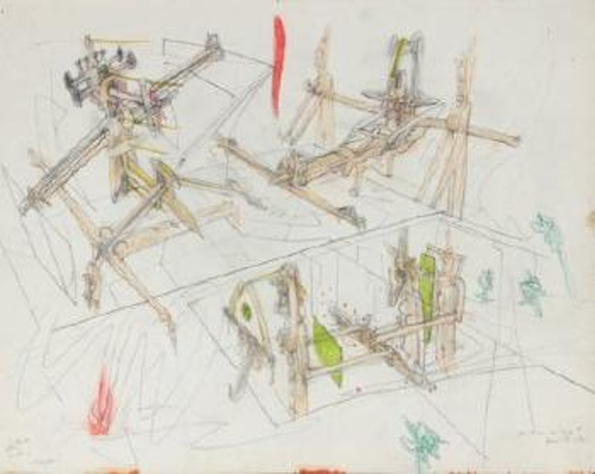 Les mains en règle T comme table de jeu - Table de jeu incliné de jardin by Roberto Matta