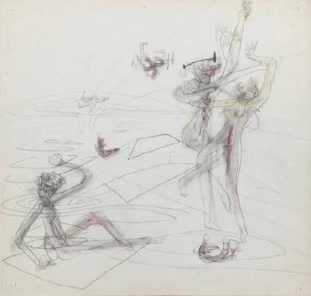 Personnage et couple by Roberto Matta