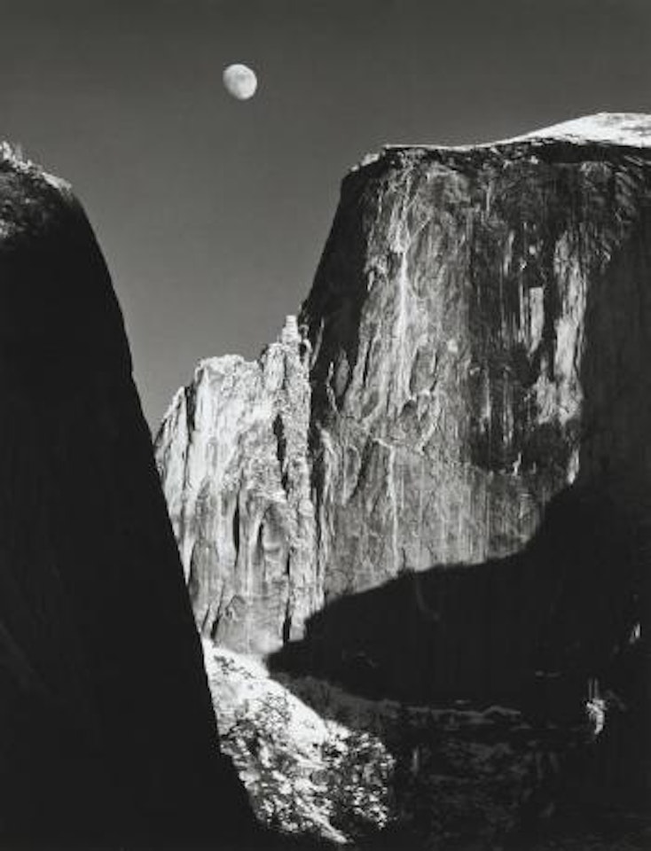 Moon and Half Dome, Yosemite by Ansel Adams