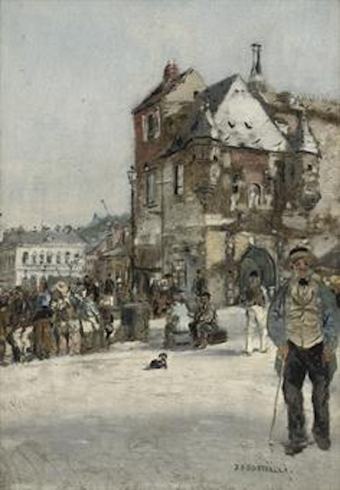La lieutenance, à Honfleur: daily activities in Honfleur by Jean Francois Raffaelli
