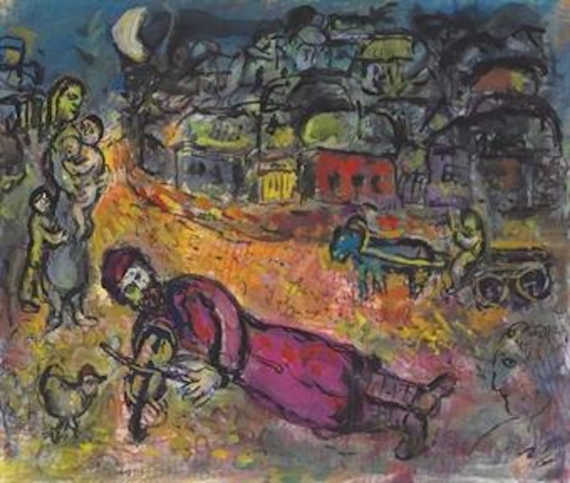 Le violoniste allongé by Marc Chagall