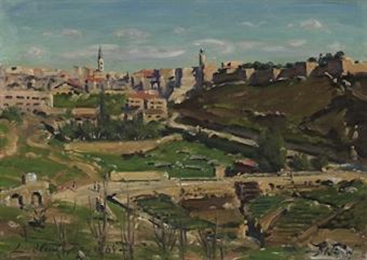 Jerusalem, David's Tower and the Sultan's Pool, seen from Mishkanot Shaananim by Ludwig Blum