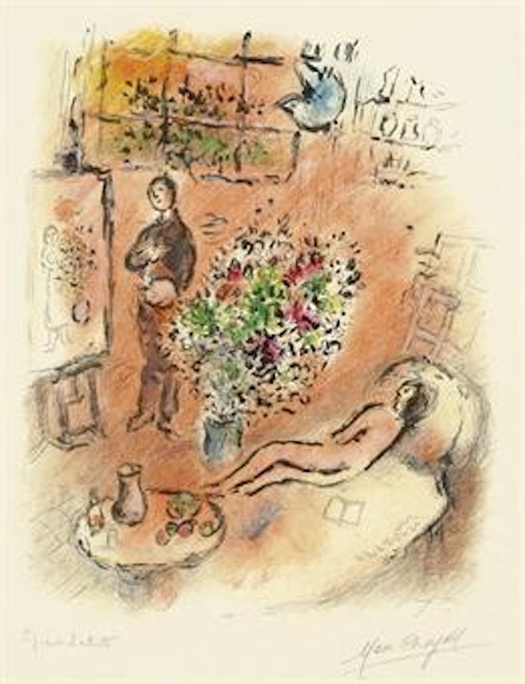 L'atelier ensoleillé (M. 712) by Marc Chagall