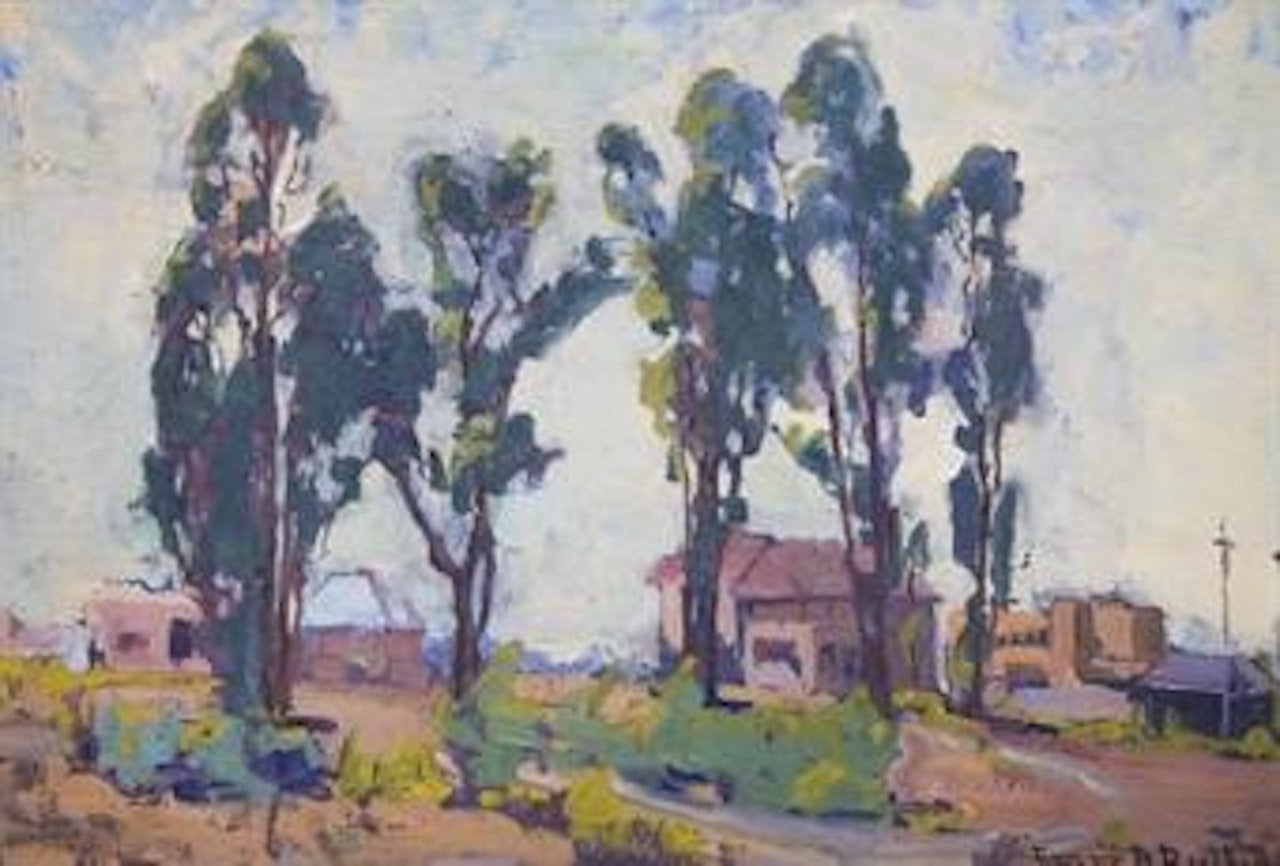 Houses in a Landscape by Franz A Bischoff