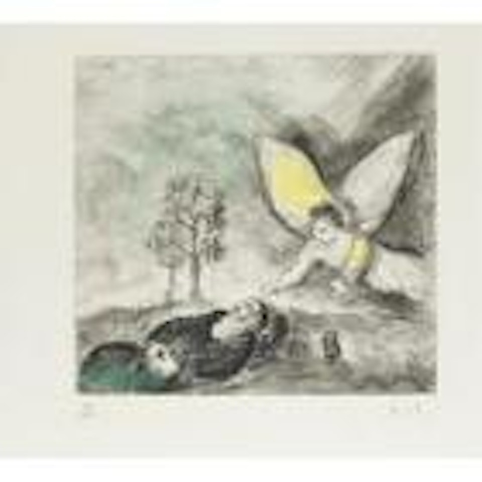 The Bible: Elijah Is Touched By An Angel (See C.b. 30) by Marc Chagall