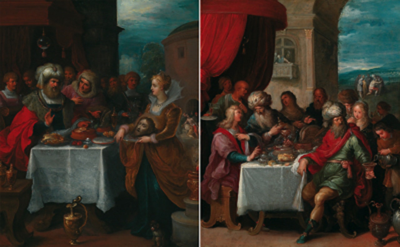 The Return of the Prodigal Son; Salome Presenting the Head of the Baptist to Herod by Frans Francken II