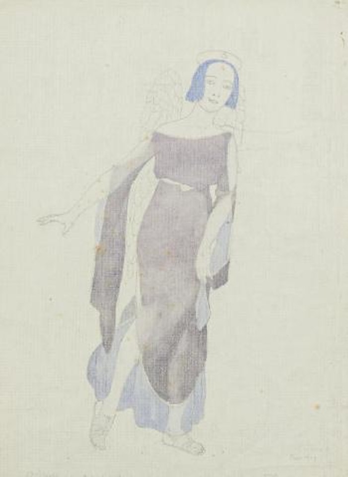 A costume design for Tamara Pavlovna Karsavina; Angel by Konstantin Somov