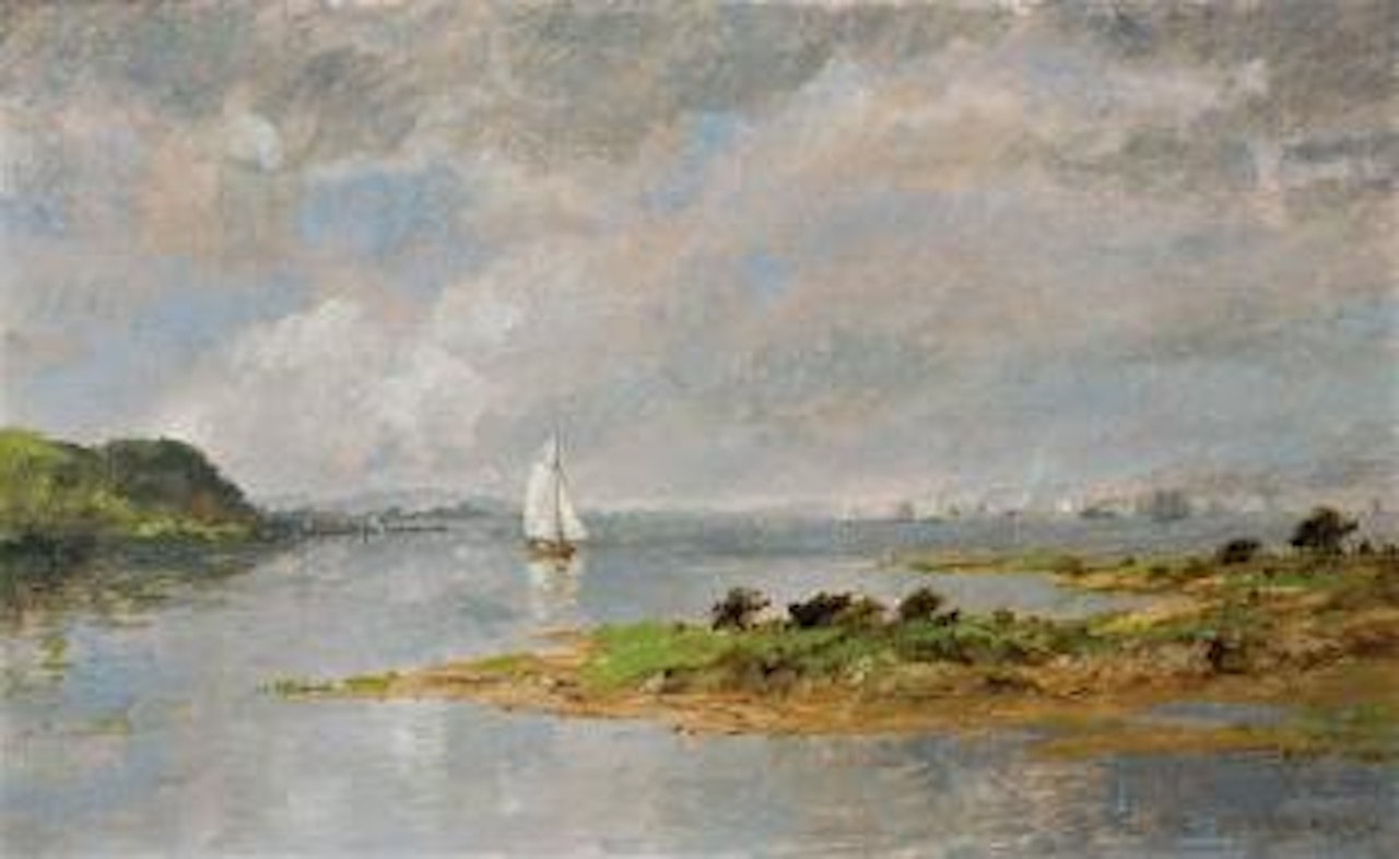 On the Hudson near Tappan Zee by Jasper Francis Cropsey