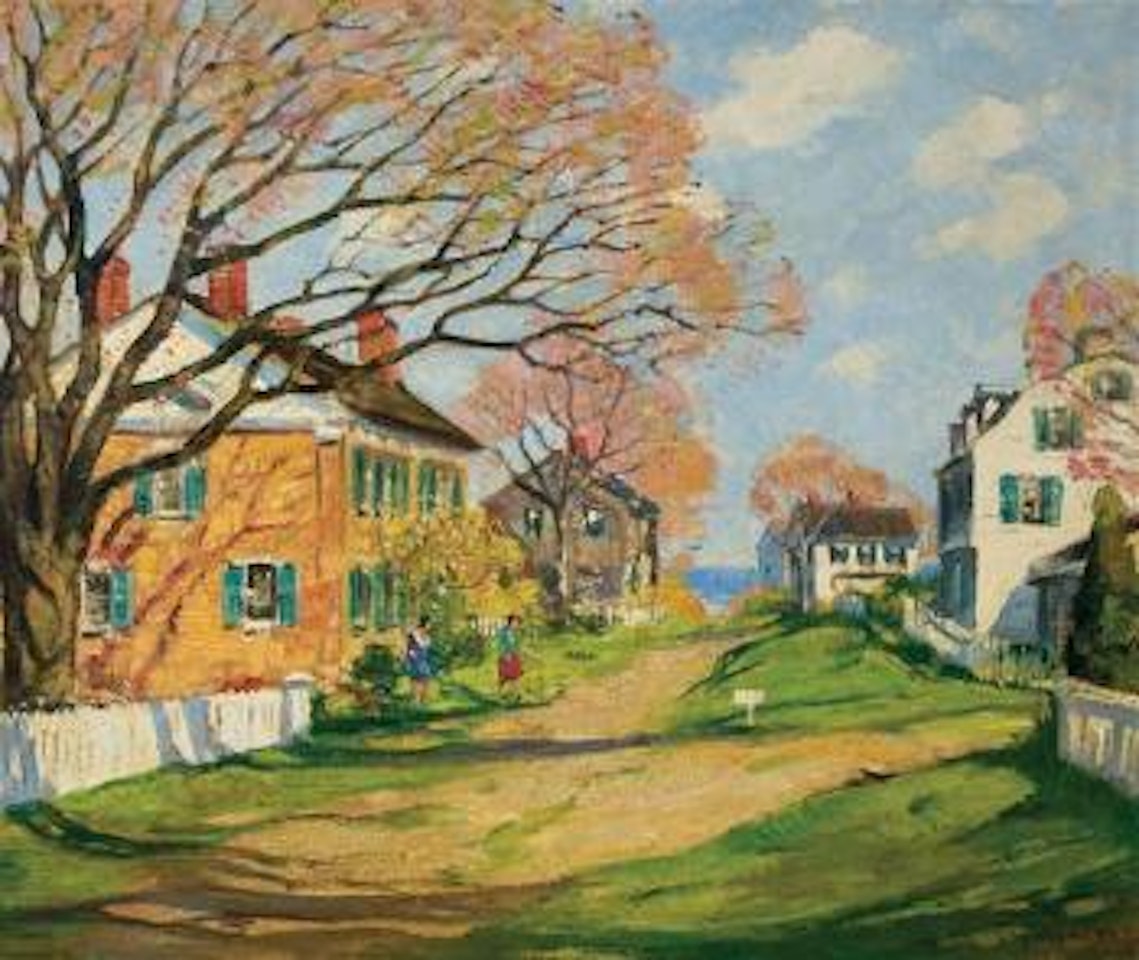 Old houses in springtime, Connecticut by Guy Carleton Wiggins