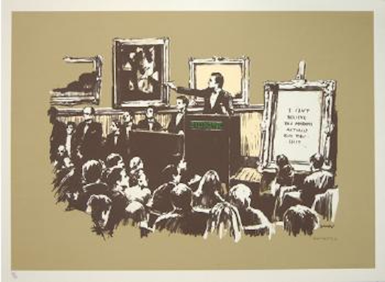 Morons (sepia) by Banksy