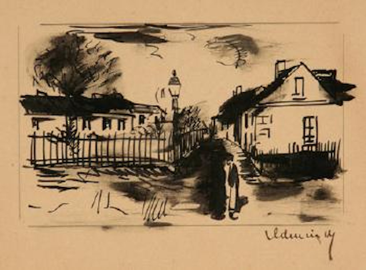 Scene de rue de village by Maurice de Vlaminck