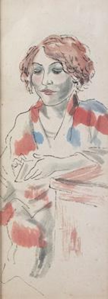 Woman reading by Leonard Tsuguharu Foujita