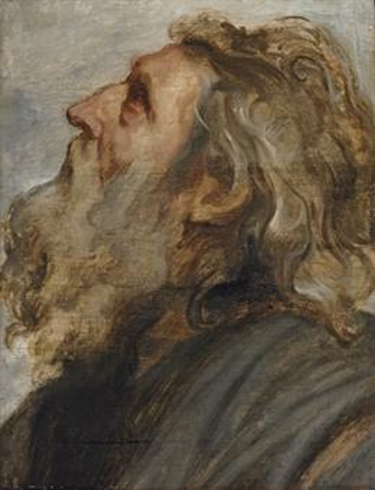 Study of a bearded man, in profile - a modello by Anthony van Dyck