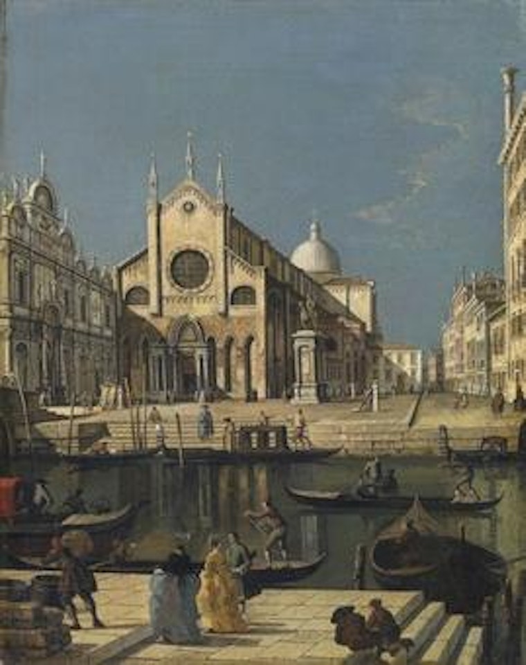 The Church and Campo Santi Giovanni e Paolo, Venice, with the Scuola Grande di San Marco and Verrocchio's equestrian monument to Bartolomeo Colleoni by Canaletto