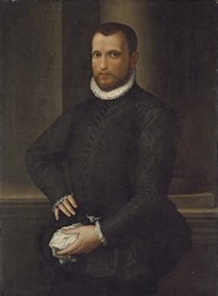 Portrait of a gentleman, three-quarter-length, in a black doublet and breeches, and white ruff by Florentine School