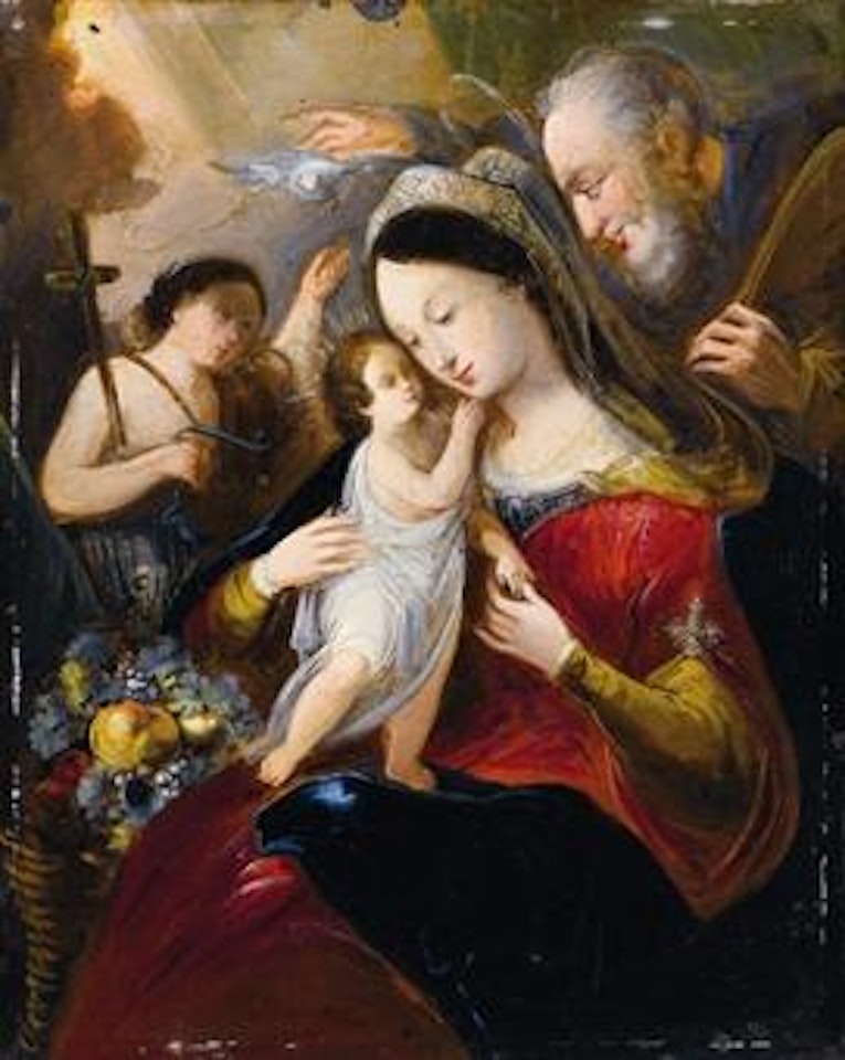 Sacra Famiglia con San Giovannino by Giuseppe Bernardino Bison