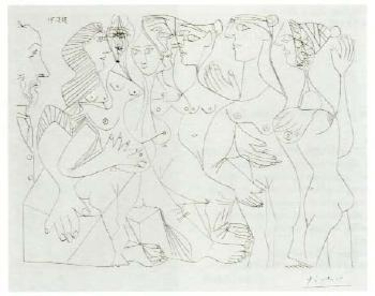 Degas au double regard et sept baigneuses by Pablo Picasso