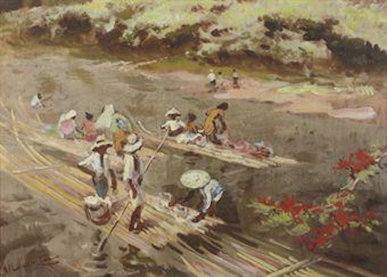 Activity on an Indonesian River by Raden Basoeki Abdullah