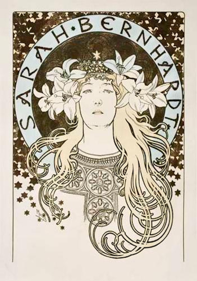 Sarah Bernhardt/[la plume] by Alphonse Mucha