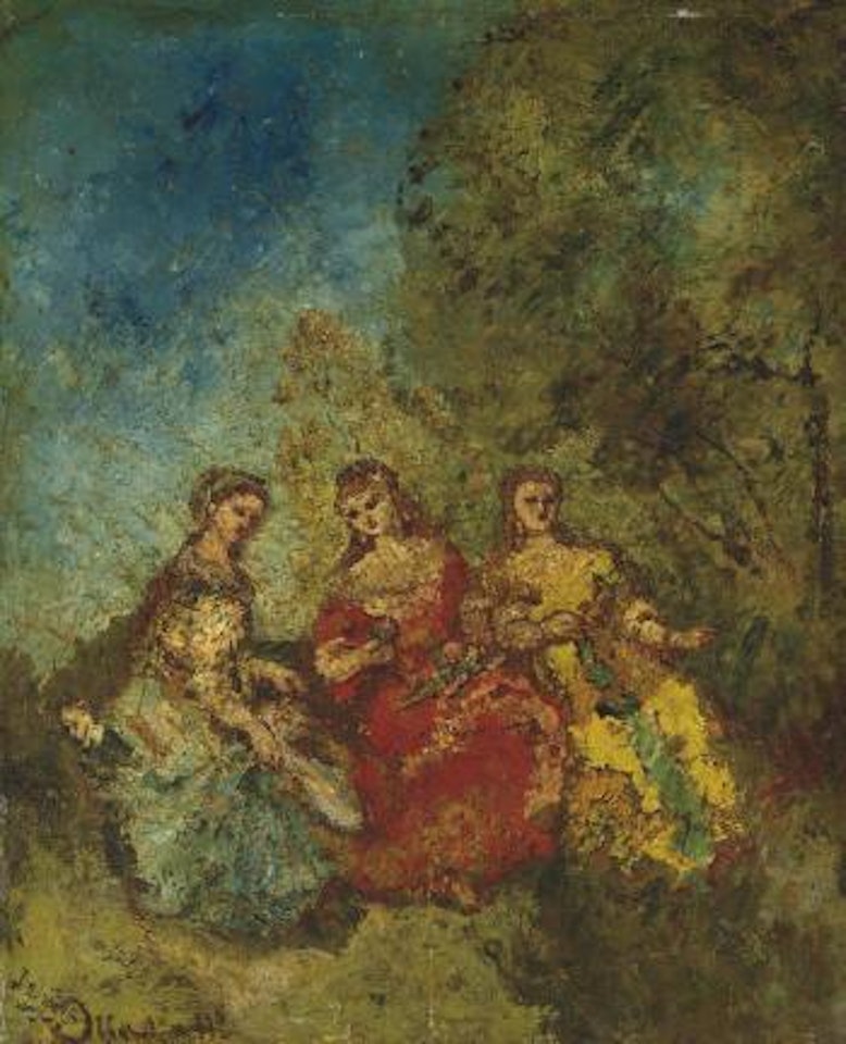 Les trois dames d'honneur by Adolphe Monticelli