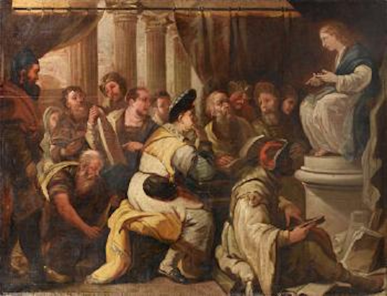 Christ among the doctors by Circle of Luca Giordano