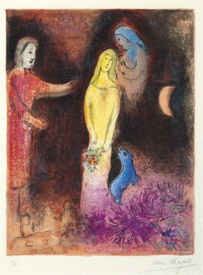 Chloé vêtue et coiffée parcléariste, from Daphnis and Chloé (M. 345; cf. C. books 46) by Marc Chagall