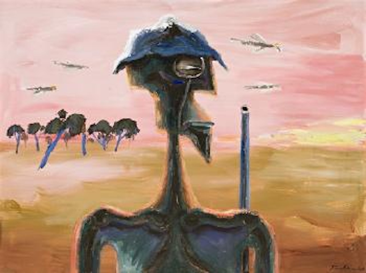 Explorer and cockatoos by Albert Tucker
