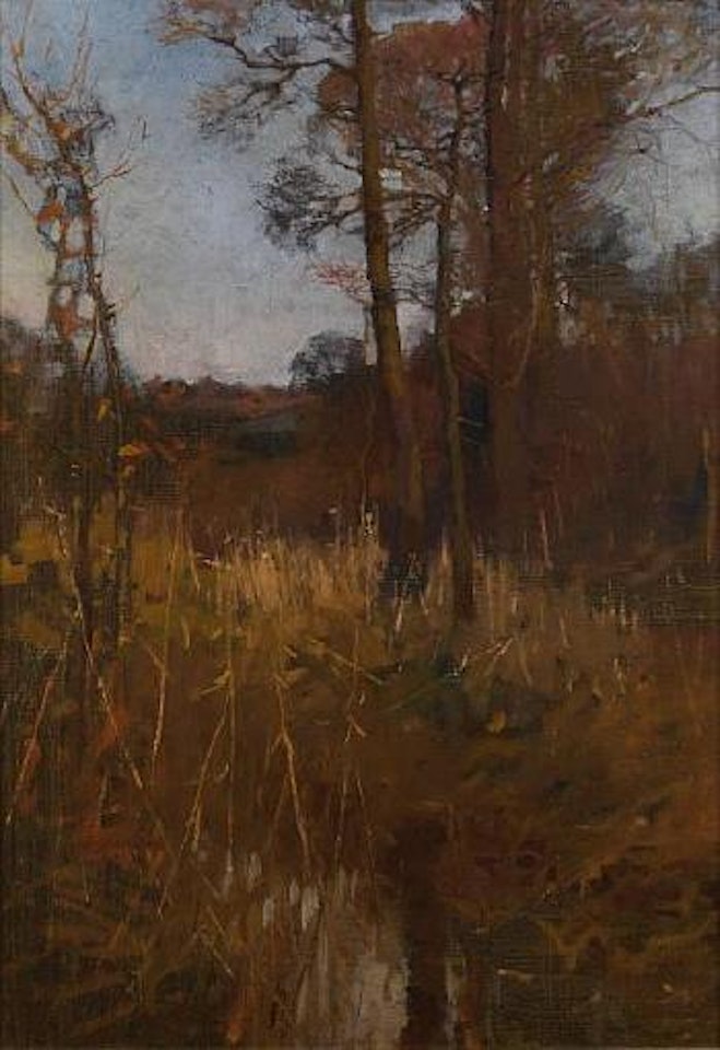 Wooded landscape by Alfred James Munnings
