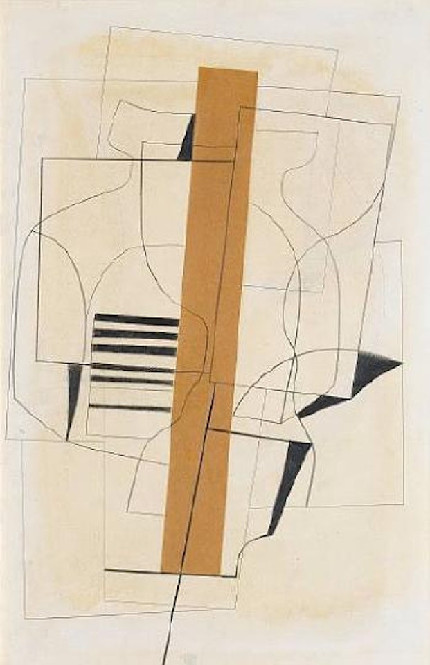 Off brown vertical Jan 1956 by Ben Nicholson, O.M.