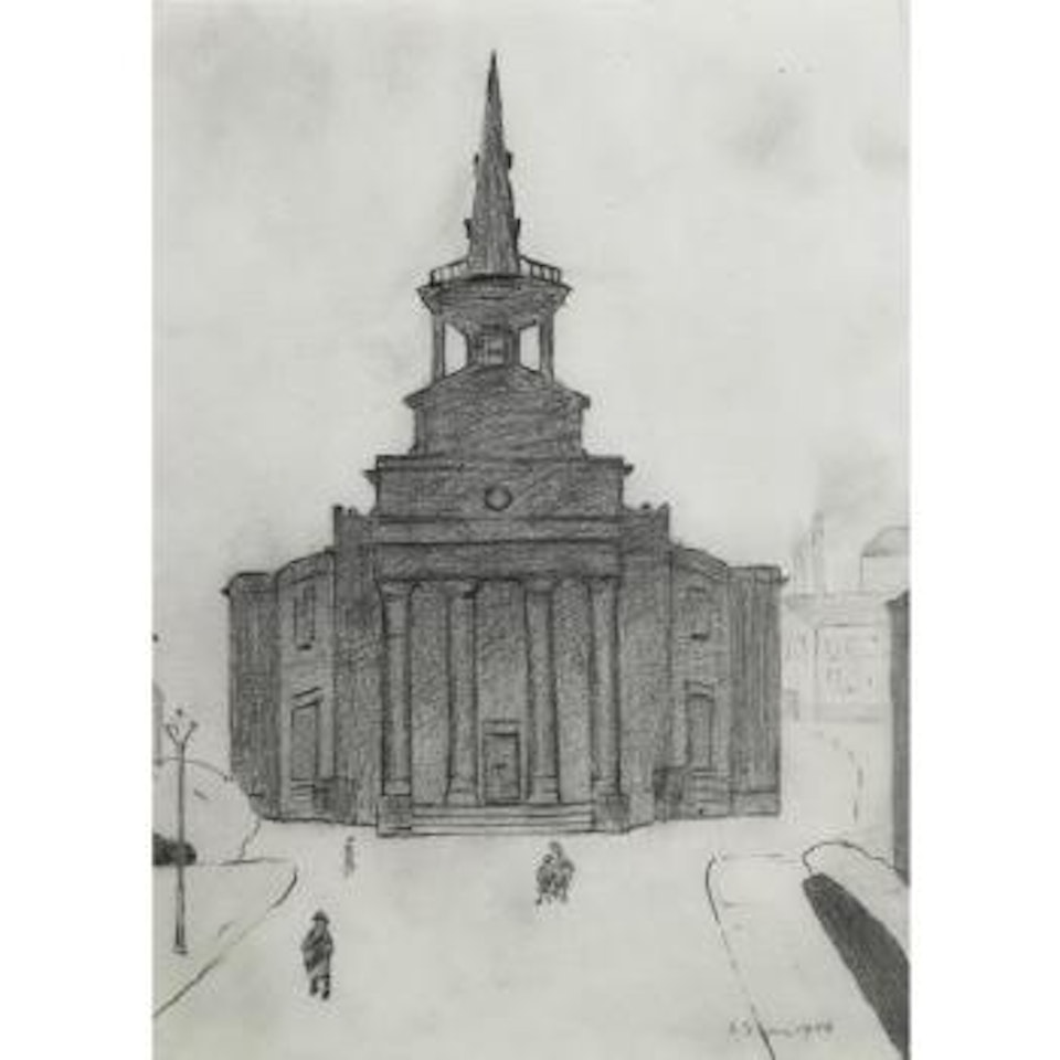 Church And Figures by Laurence Stephen Lowry