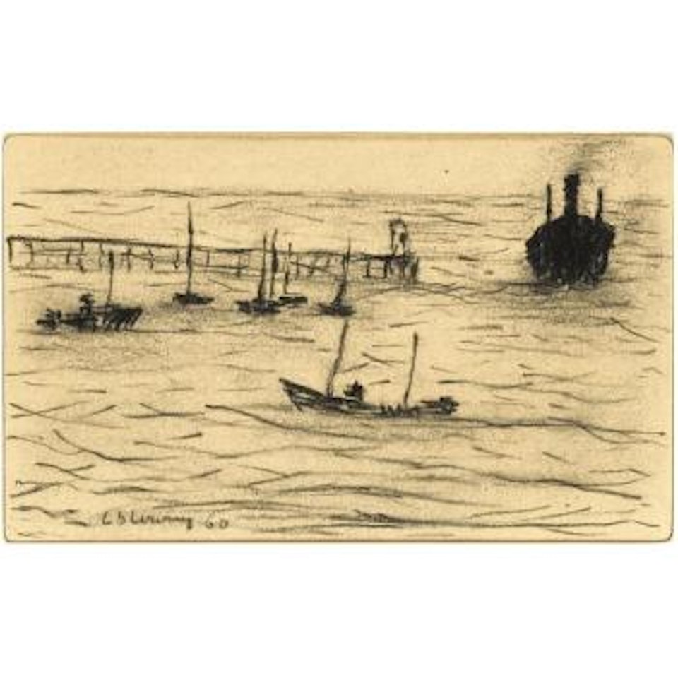 Tanker Approaching Harbour by Laurence Stephen Lowry