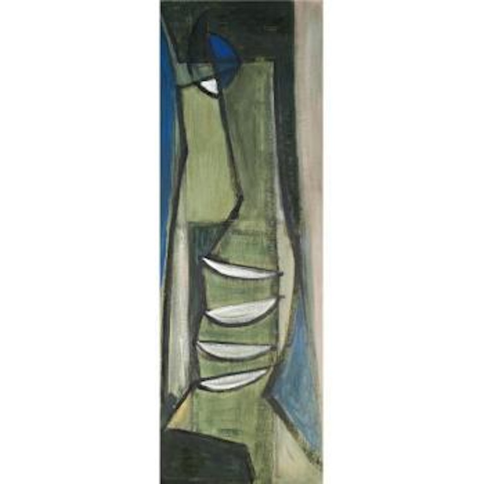 Long Blue And Green Painting by Terry Frost